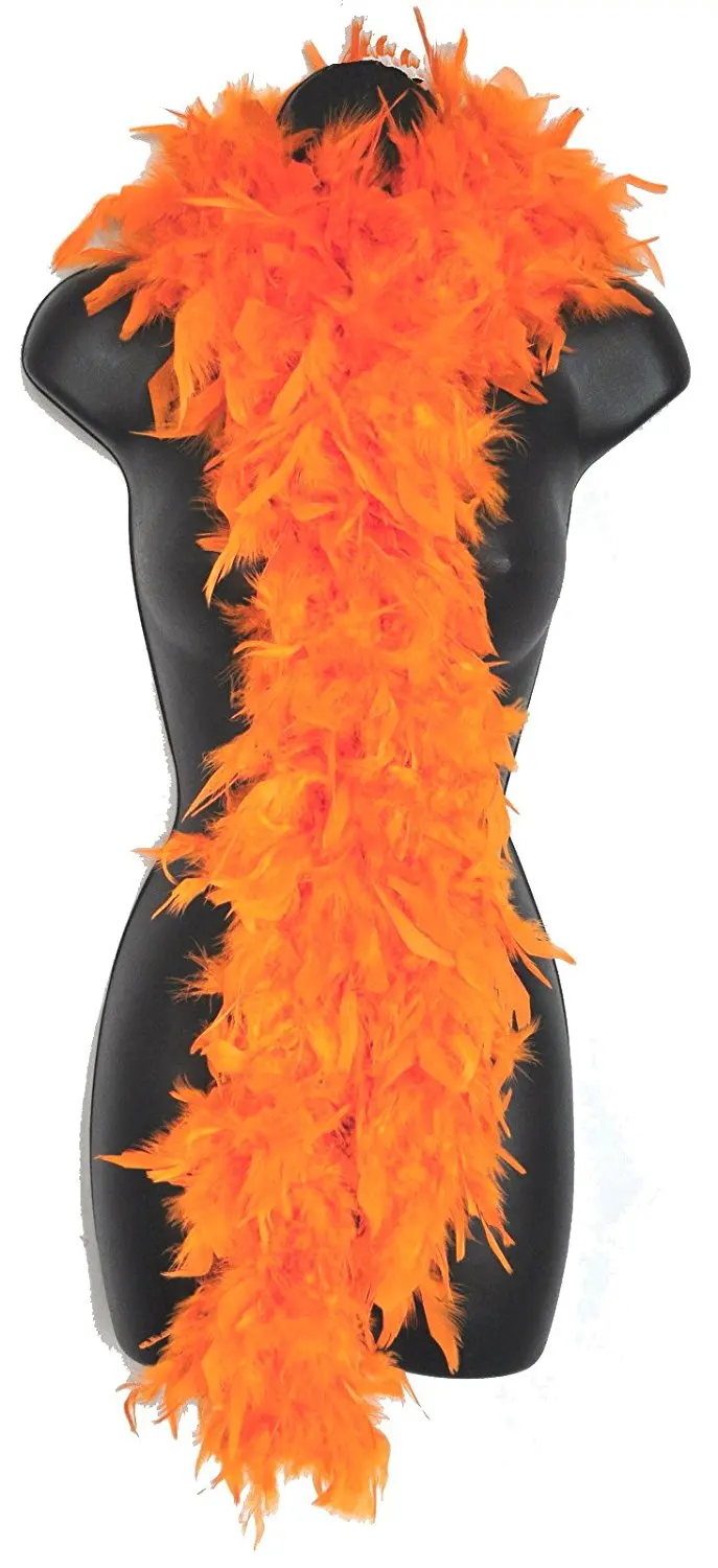 stocks 10yards/lot 200cm(79") Orange Turkey Feather boas 80g/pc Marabou