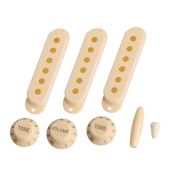 

1Set Guitar Parts Electric Guitar Pickup Cover Volume Tone Knob Switch Tip Set For Strat