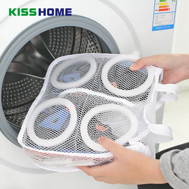 

2pcs Clean Portable Washing Bags Storage Organizer Bags Mesh Laundry Shoes Portable Wash Bag Dry Shoe Organizer Home Supplies