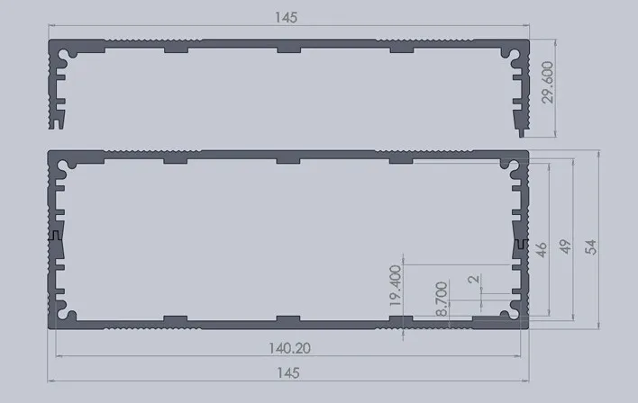 Алюминиевый корпус электрическая проектная коробка Сплит Тип корпус PCB корпус 145x54x200 мм DIY усилитель распределительная коробка