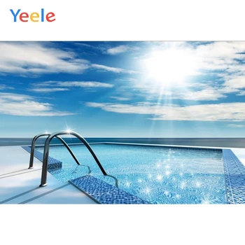 

Yeele Cloud Sky Sunlight Swimming Pool Backdrops Photography Backgrounds Customized Photographic Backdrop For Photo Studio