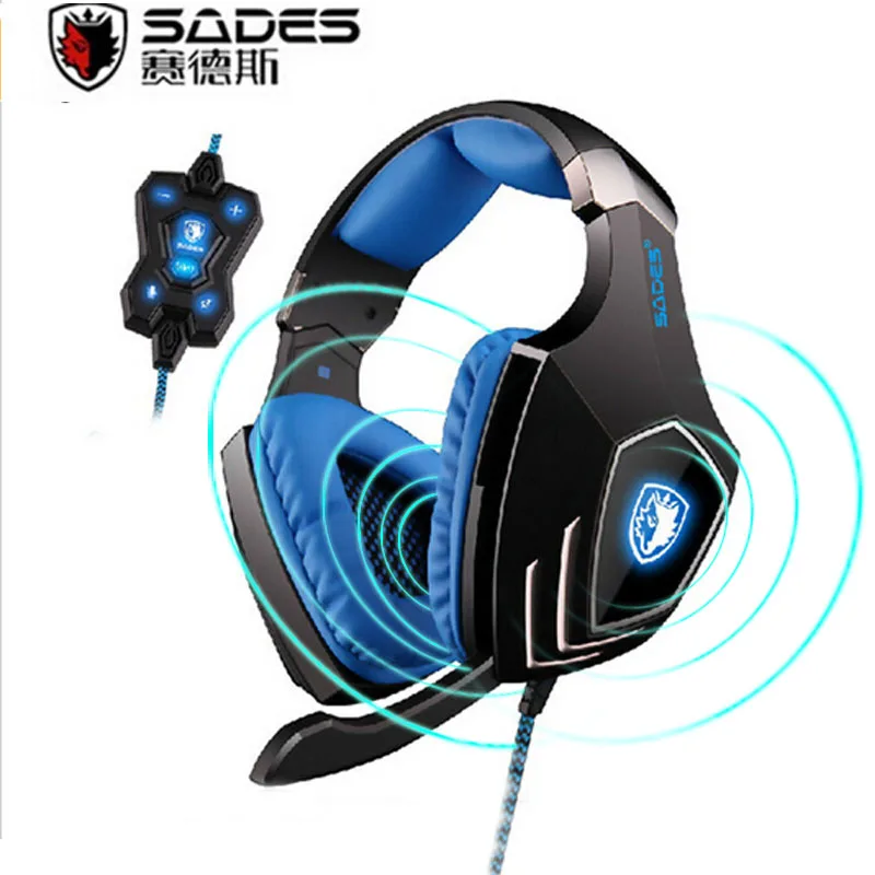 

SADES A60 7.1 Surround Sound Pro Gaming Headset Vibration USB Led Game Headphones Fone Earphones with Mic for PC Gamer 3 Color