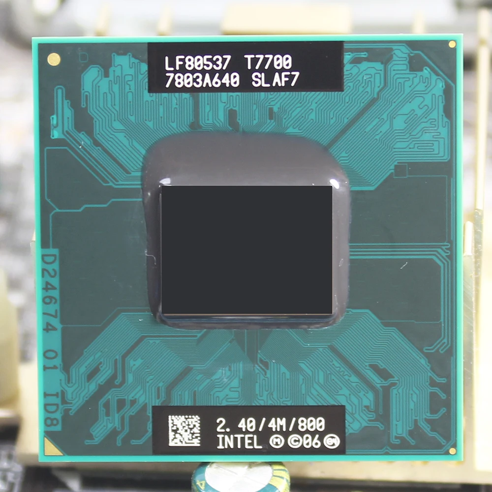 إنتل كور 2 ديو T7700 CPU 4 M مخبأ 2.4 GHz 800 ثنائي النواة الدفتري المحمول معالج وحدة المعالجة المركزية