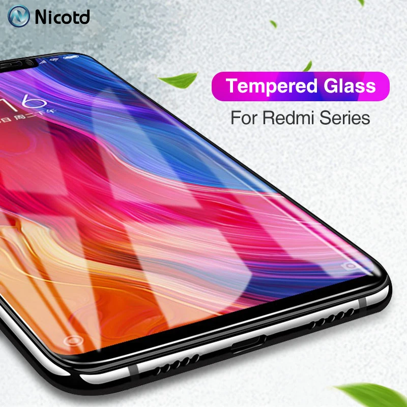 Nicotd glass For Redmi 6 pro 6A Screen Protector Glass Full Cover Xiaomi S2 Note 4 5Plus Tempered 4A Curved Film | Мобильные