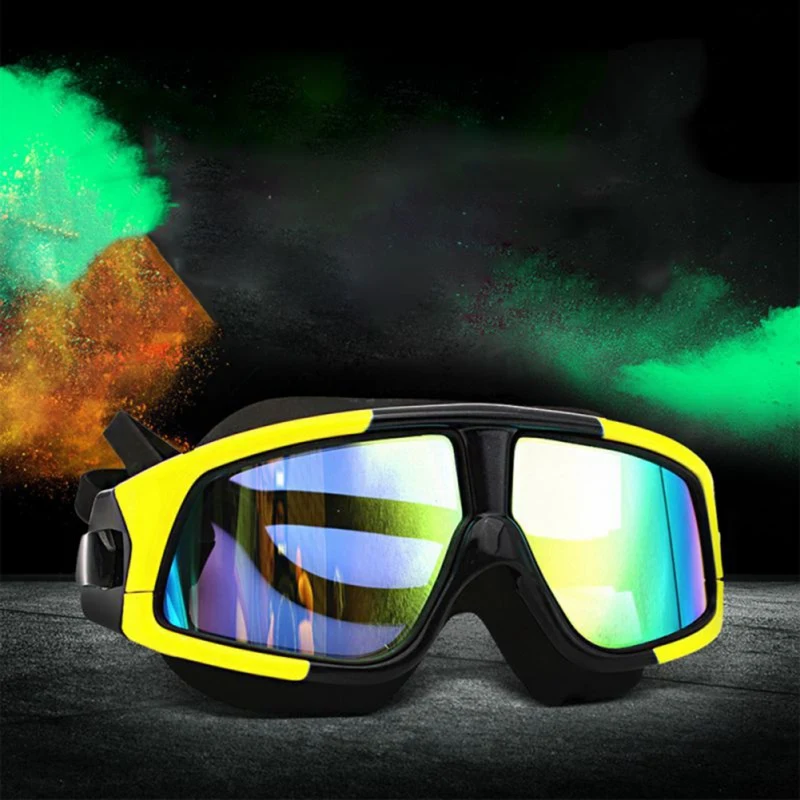 Men Women Swimming Goggles Comfortable Silicone Large Frame Swim Glasses Waterproof Anti-Fog UV Protection Swim Mask
