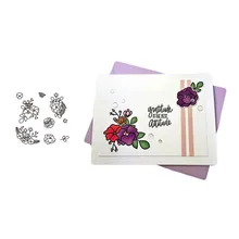 Rose Flower Transparent Clear Silicone Stamp/Seal for DIY scrapbooking/photo album Decorative clear stamp sheets camping 2 transparent clear silicone stamp seal for diy scrapbooking photo album decorative clear stamp sheets r12