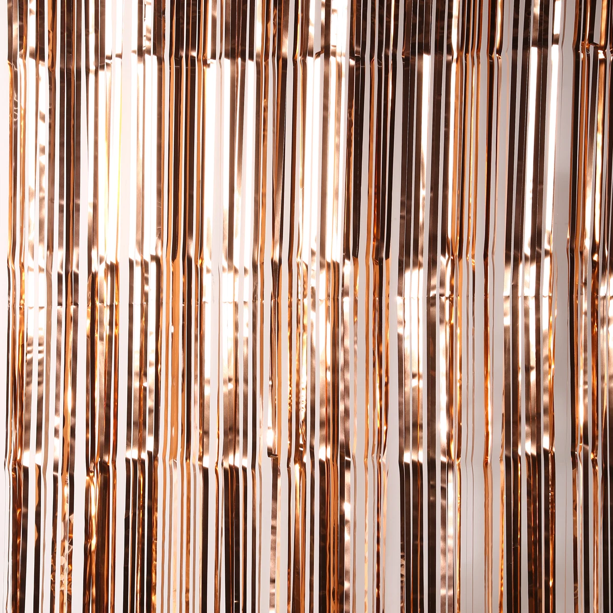 Rose Gold Foil Fringe Curtain Party Wedding Backdrop Fringe Tinsel Window Curtains Home Wedding Party Decoration