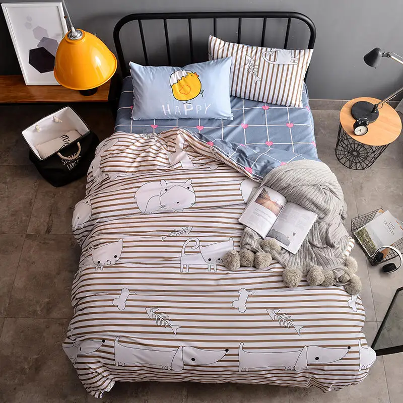 

Cartoon Style Bedding Set Queen Size Cute Animals Pattern Duvet Cover Set For Kids Children Room Use Beddings And Bed Sets