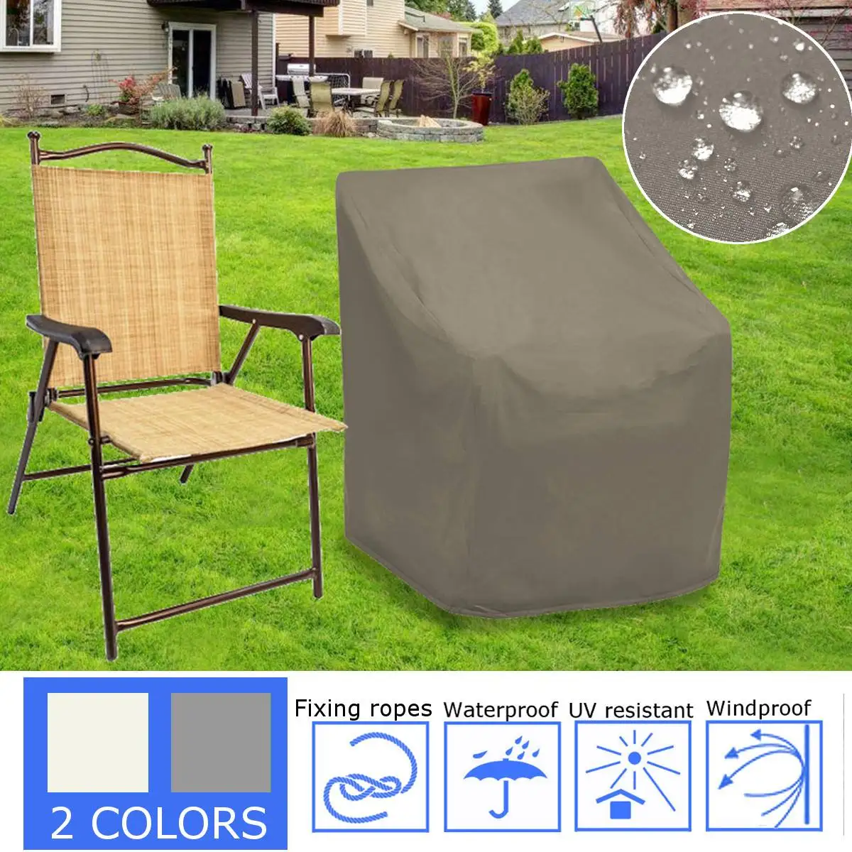 

Waterproof Outdoor Patio Garden Chair Cover Furniture UV Protector Rain Dustproof Chair Patio Furniture Cover Protector