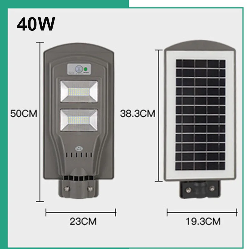 LED Solar Street Light 20W40W60W Super Bright Radar Motion Sensor Waterproof Security Lamp for Garden Yard Wall Light (18)