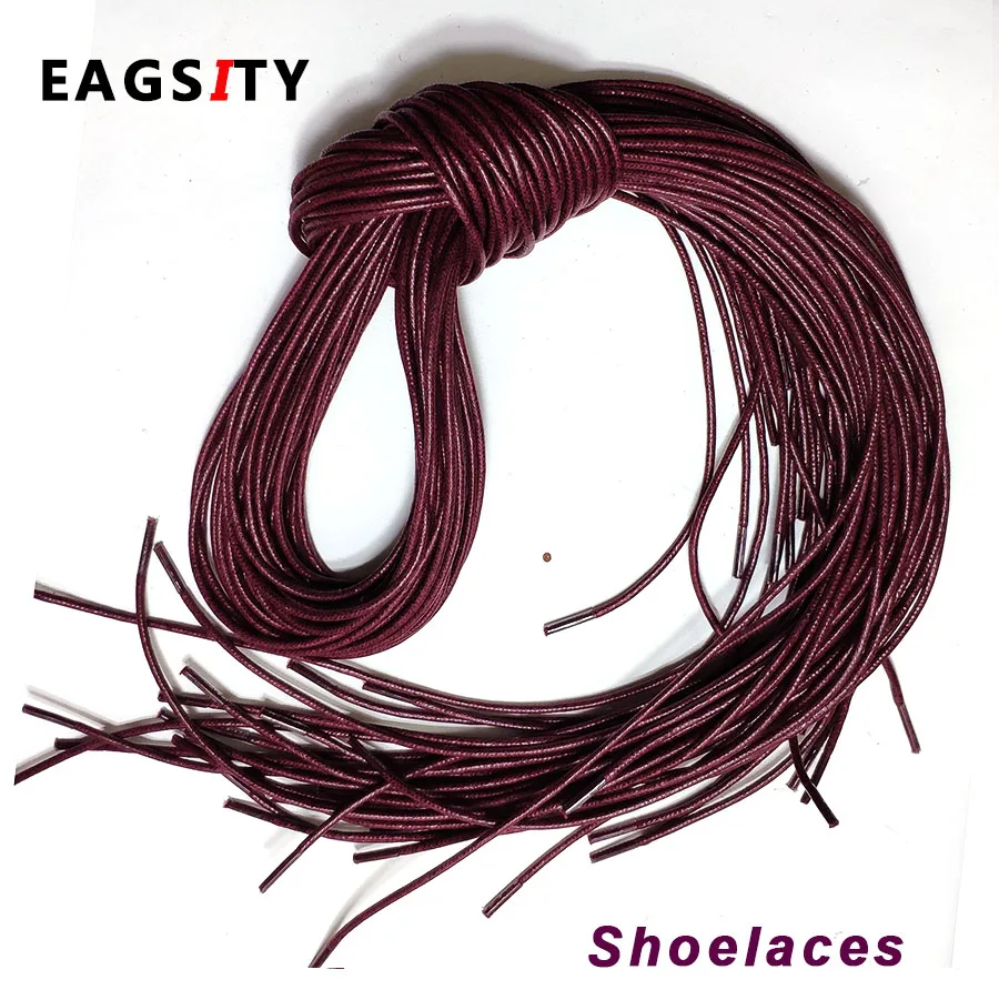 Round Shoelaces Waxed Shoes Round Shoelaces Bootlaces Black Leather