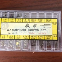 1 комплект золотые и серебряные короны для часов из нержавеющей стали+ стебли для ремонта часов