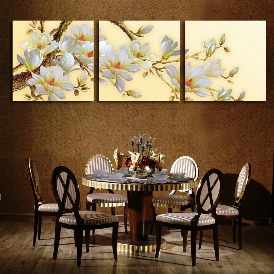 

3 pcs Modern Abstract Flower Painting print on Canvas Wall Art Cuadros Picture wedding decoration For Living Room no framed
