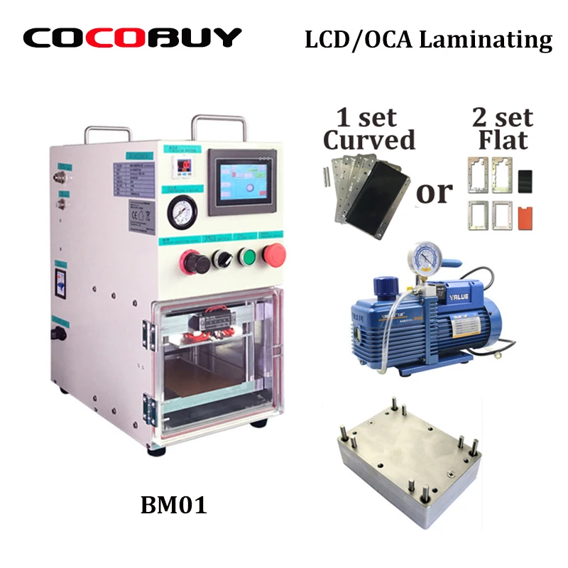 BM01 Vacuum Laminating Machine for iPhone Smausung Laminate Glass with OCA Polarizer LCD Laminator Repair Tool
