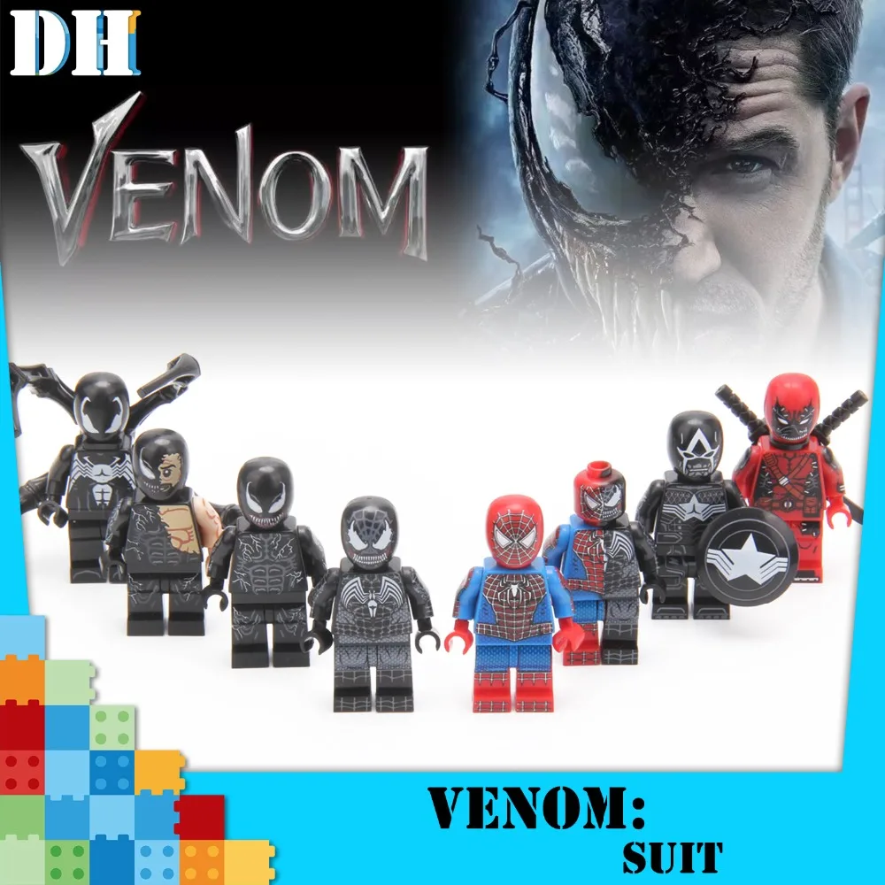 

Newest Marvel Legoings Venom Carnage Riot Movie Figures Eddie Brock Legoings Anti-Venom Brick Building Blocks Toys for Children