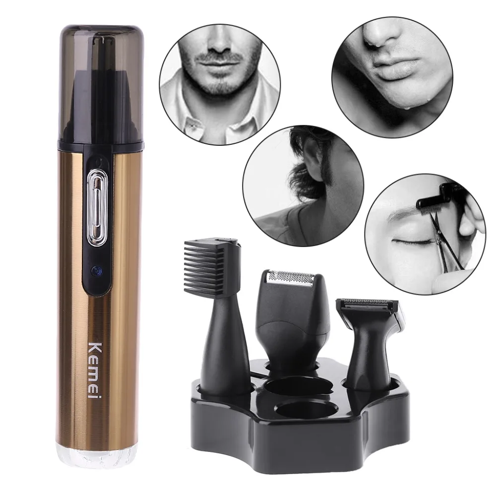 

Kemei 4In1 Electric Trimmer Set Face Ear Nose Eyebrow Beard Hair Trimmer Shaver Razor Removal Rechargeable EU Plug Waterproof