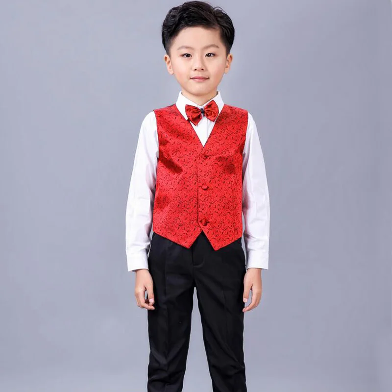 Boys vest set children clothing set boys suits for weddings Prom clothes child piano costume suit for boy waistcoat shirt pants (6)