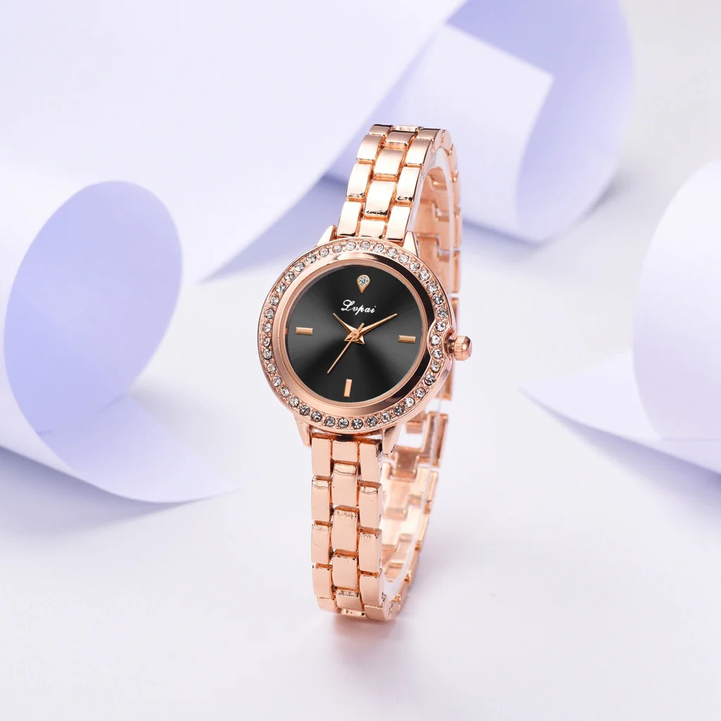 LVPAI Высокое качество красивая мода сплав сталь полосы для женщин браслет часы изысканный маленький циферблат часы кварцевые наручные часы подарок