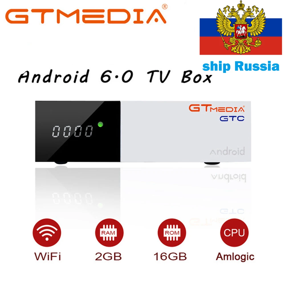 

GTmedia GTC Receptor Android 6.0 TV BOX DVB-S2 DVB-C DVB-T2 Amlogic S905D 2GB 16GB +1 Year cccam Satellite TV Receiver TV Box