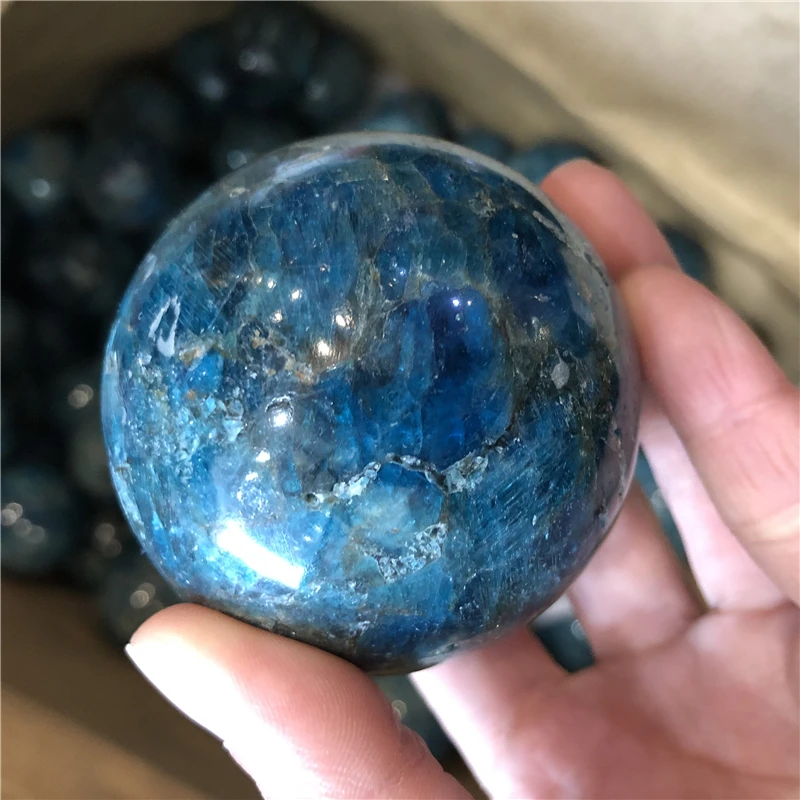 

natural blue apatite sphere reiki healing crystal ball rough blue apatite sphere