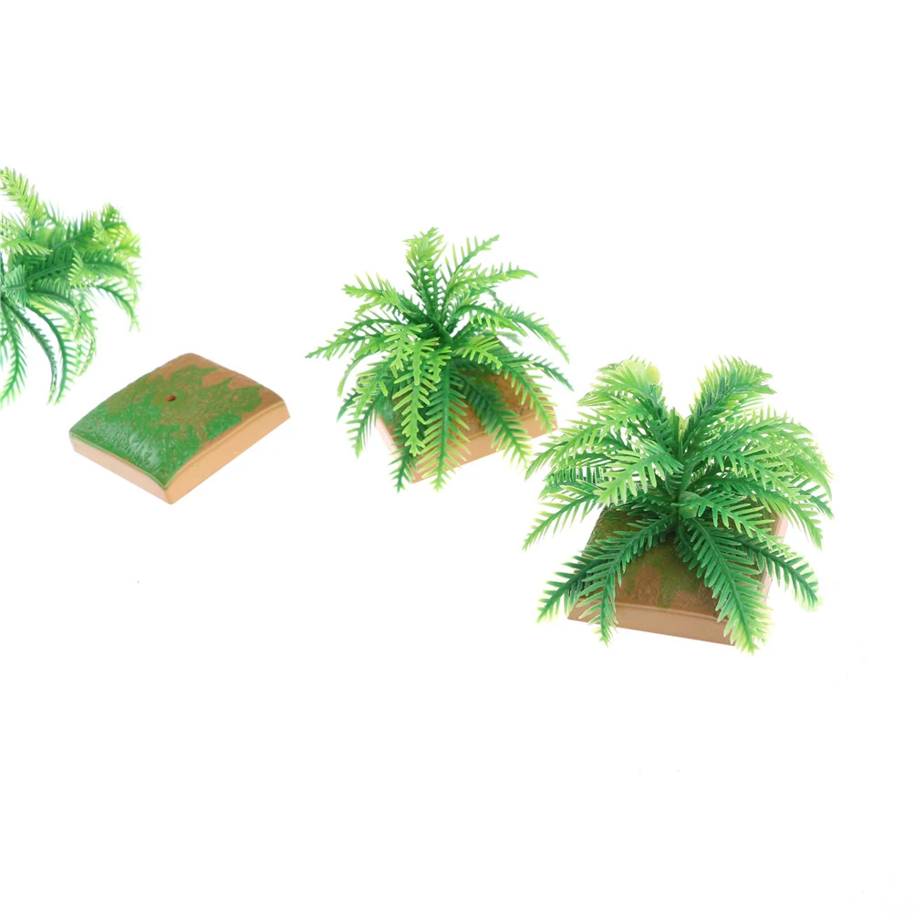 

2PCS Hot Selling Miniature Plant Model Simulation Imitative Tree Shrub+Base Pedestal For Sand Table Building Architectural Model