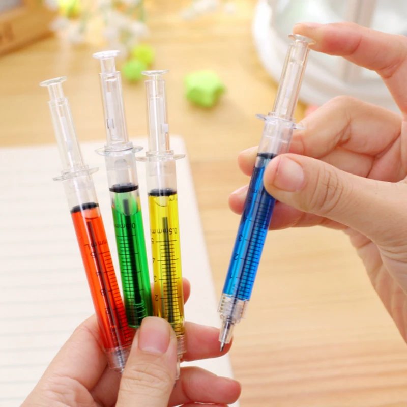 

1pcs Sell Syringe Ballpoint Pens Student Ball Point Pen School Office Supplies Learning Stationery Wholesale