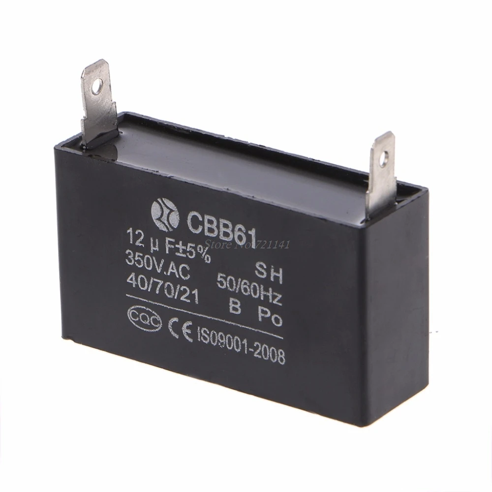 

Generator Capacitors Black 12uF Generator Capacitor Generator CBB61 12uF 50/60Hz 350VAC Fan Motor