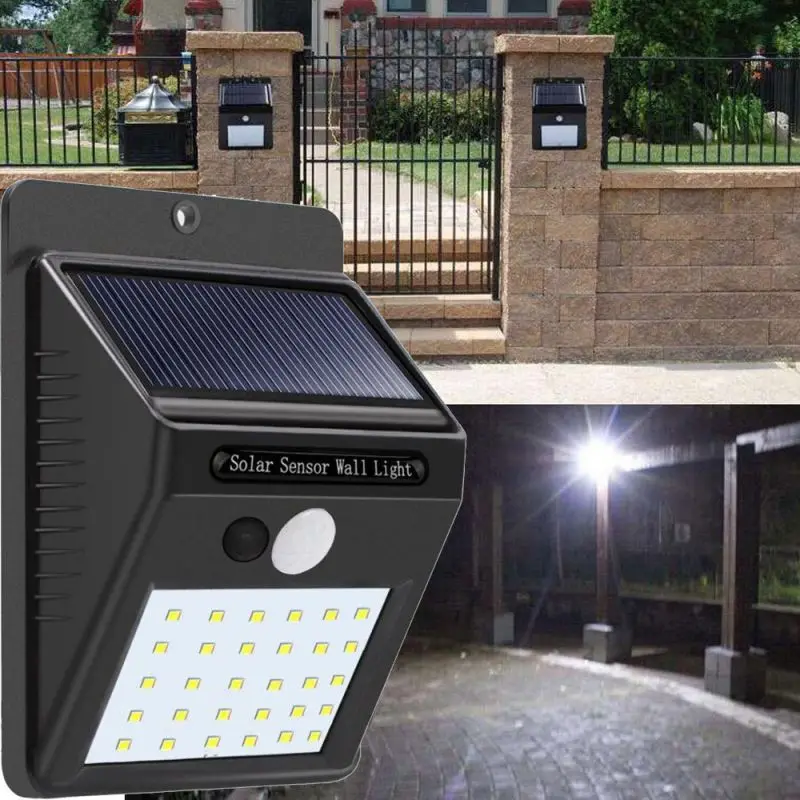 Rechargeable Solar Light 25LED 30 LED Waterproof PIR Motion Sensor Security Wall Light Outdoor Emergency Solar Wall Lamp