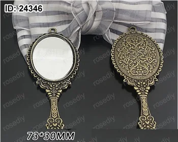 

6pcs Ancient Bronze Silver Mirror Wholesale Accessory Diy Metal Alloy Pendants Antique Vintage Home Jewellery Scrapbook Gift Diy
