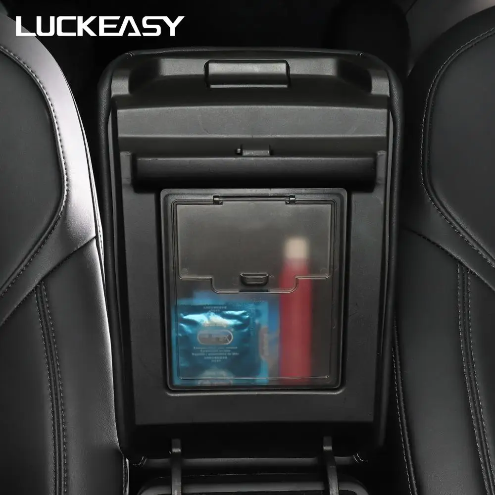 Скрытый прозрачный контейнер для хранения LUCKEASY Tesla model 3 2017 2021 с подлокотником|Все