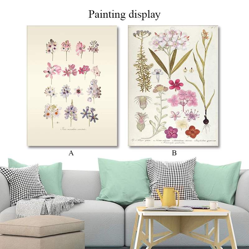 Flower vintage poster wall canvas painting nordic art picture home decoration print (5)