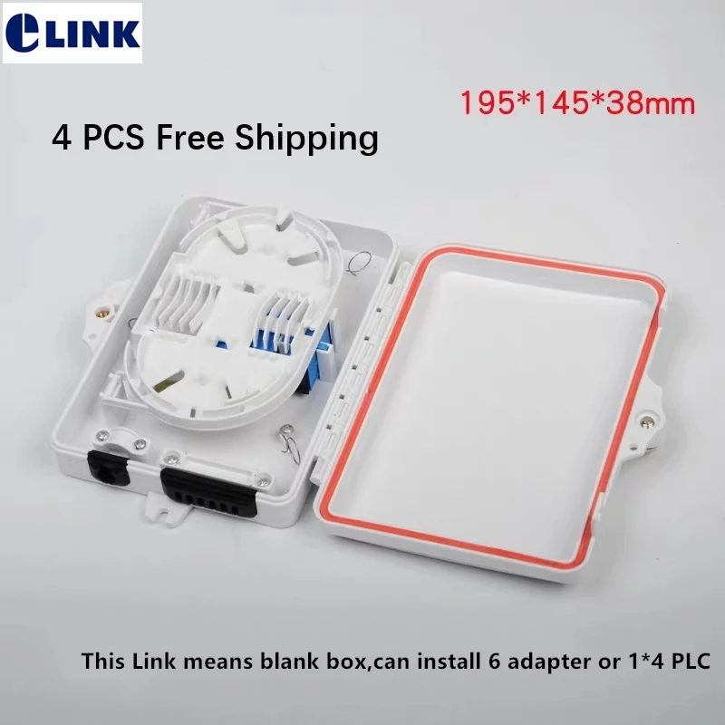 ftth mini Distribution box for 6 core or 1*4 PLC splitter IP65 indoor outdoor optical fibre junction box Free Shipping 4 PCS