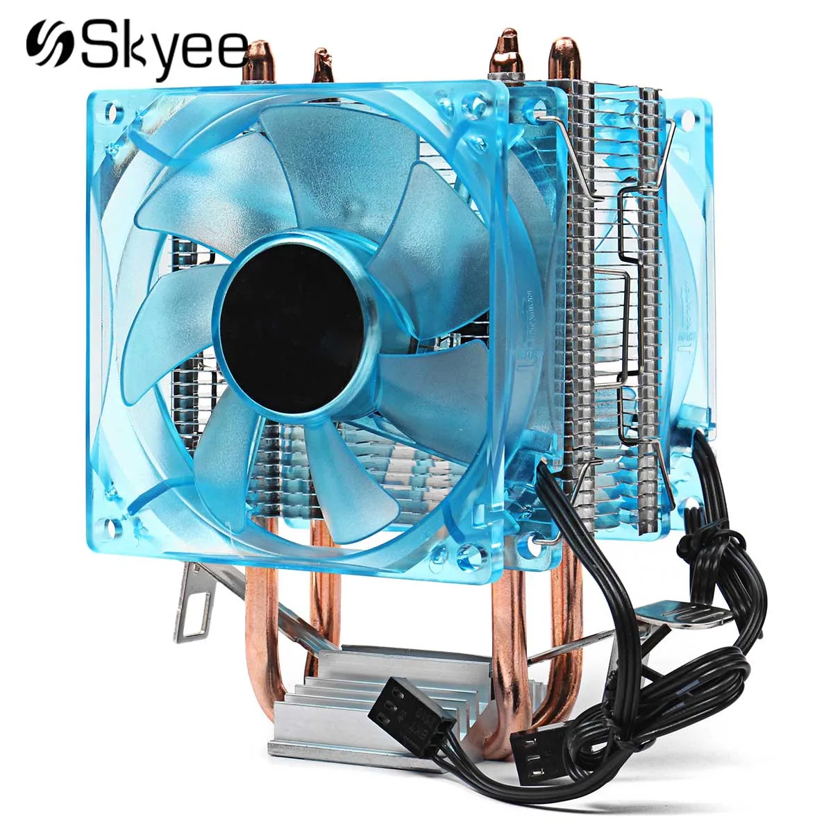

Blue 3pin 90mm Dual Copper Pipe LED CPU Cooling Fan Aluminum Heatsink Cooler Cooling Fan for AMD AM2 + AM3 +Intel 775 1155 1156
