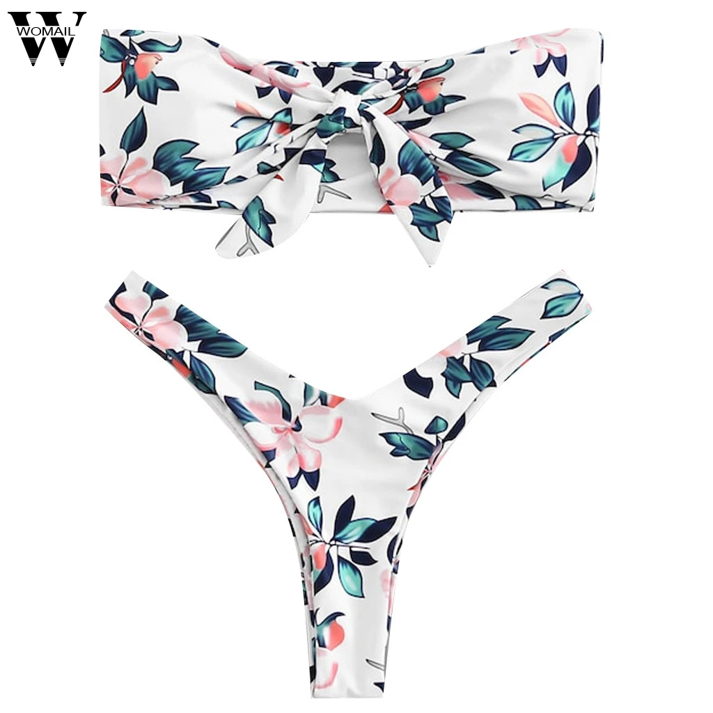 

Womail Swimsuit Fashion Women Print Push-Up Padded Bra Beach Set Wrapped chest Beachwear Swimwear Swimsuits dropship Mar7