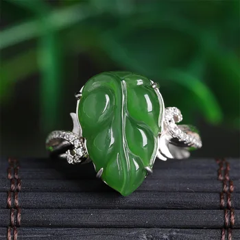 

2020 Bridal Sets New Women Jasper Wedding Anel Feminino Of Hetian Leaf With Inlaid With Female Atmospheric National Wind