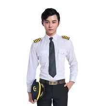 Новинка весна осень модные мужские рубашки для работы брендовая форма капитана с длинным рукавом солидные мужские рубашки белые мужские рубашки размер