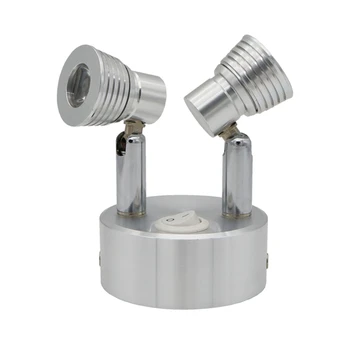 

portable recharging cabinet lamp ,rotatable jewelry pearl watch battery lamp , 2W 6W double head wireless accent spot lamp
