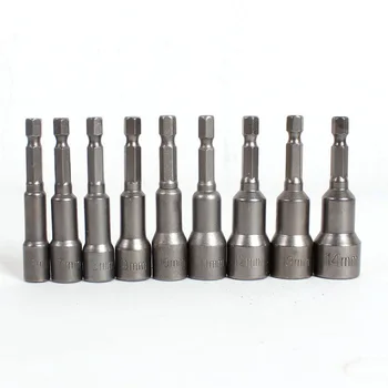 

9pc 1/4" Hex Magnetic Nut Driver Socket Set Metric Impact Drill Bits 6 to 14mm