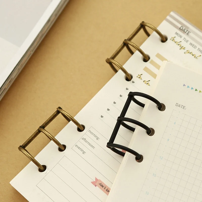 

2PCS/SET A5 A6 Metal Spiral Binder Clip Notebook File Folder Clip Ring Mental Clip