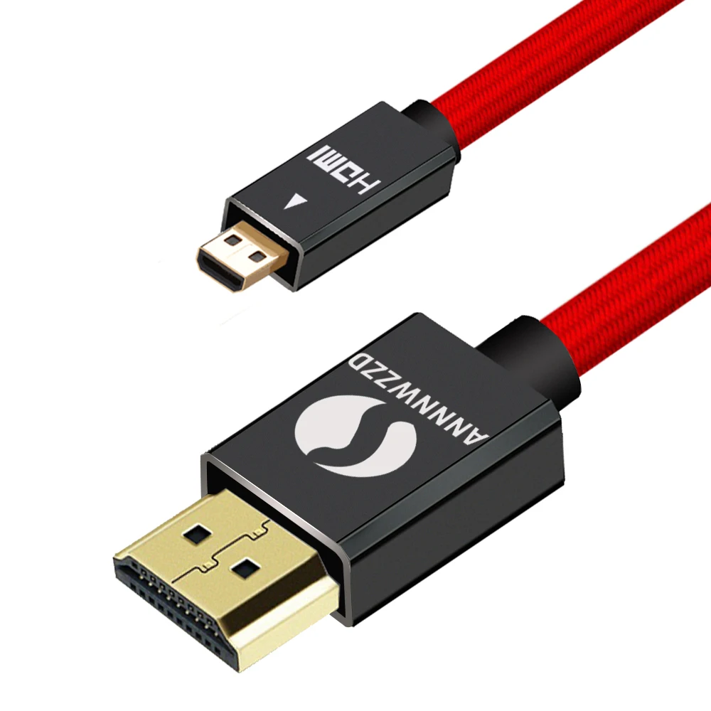 Annwzzd микро HDMI(тип D) к HDMI(тип A) позолоченный(высокая скорость) микро HDMI кабель 1.4a 2,0 Реального 3D и Ethernet