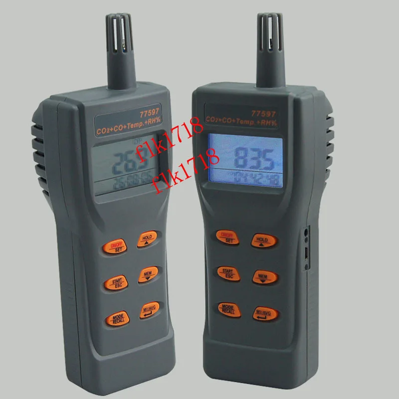 

AZ77597 High-precision carbon dioxide detector CO2 CO Detector Tester hygrometer 3-in-1 Gas with temperature and humidity meter