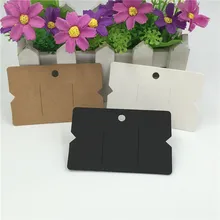 50 шт./лот, пустая простая крафт-бумага, Шпилька для карт, упаковка, этикетка, карты, Резиновая лента, повязка на голову, ювелирные открытки, 8,8*5,5 см