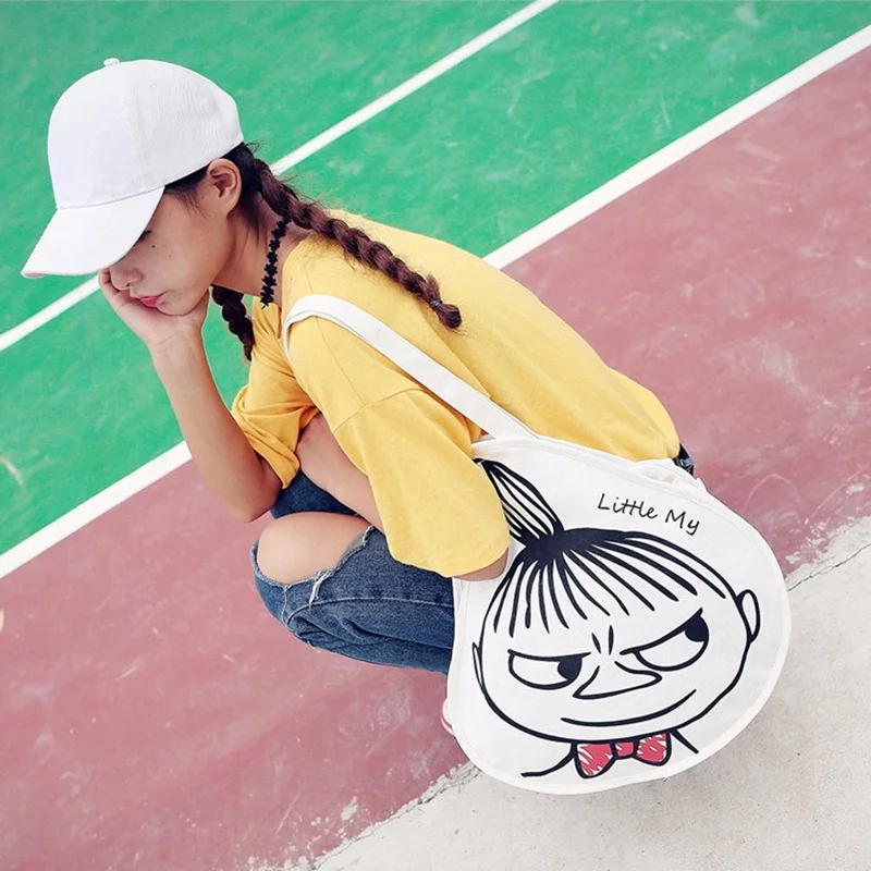 

2018 Japan and Korea Style Harajuku Cute Cartoon Girl Handbags Canvas Casual Women Lovely White Shoulder Shopping Bags for Girls