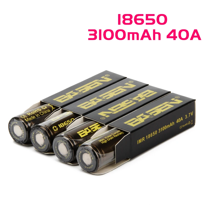 3100 4pcs 2 Basen rechargeable Batteries 18650 4Pcs 18650 Rechargeable Battery Protected 18650 Vape
