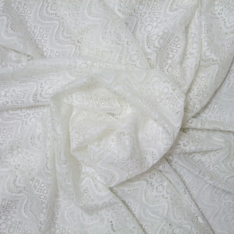 

New Arrival 1Yard length 1.5m width wave&water drop white Guipure exquisite lace fabric for skirt dress wedding