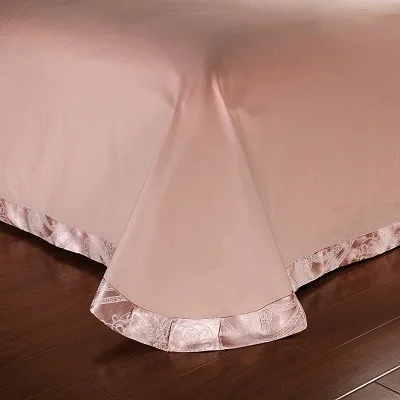 White Silver Color Jacquard Luxury Bedding sets 4/6 Pcs Queen/King size lace cotton Stain Bed set Bed linen Duvet cover pillow 70