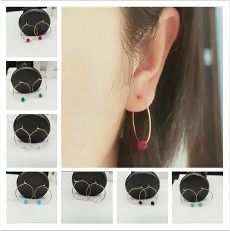 

e 1288 Shiny Crystal Earrings Simple Design Geometric Elements Circle Earrings Women Fashion Wild Jewelry Accessories Factory Di