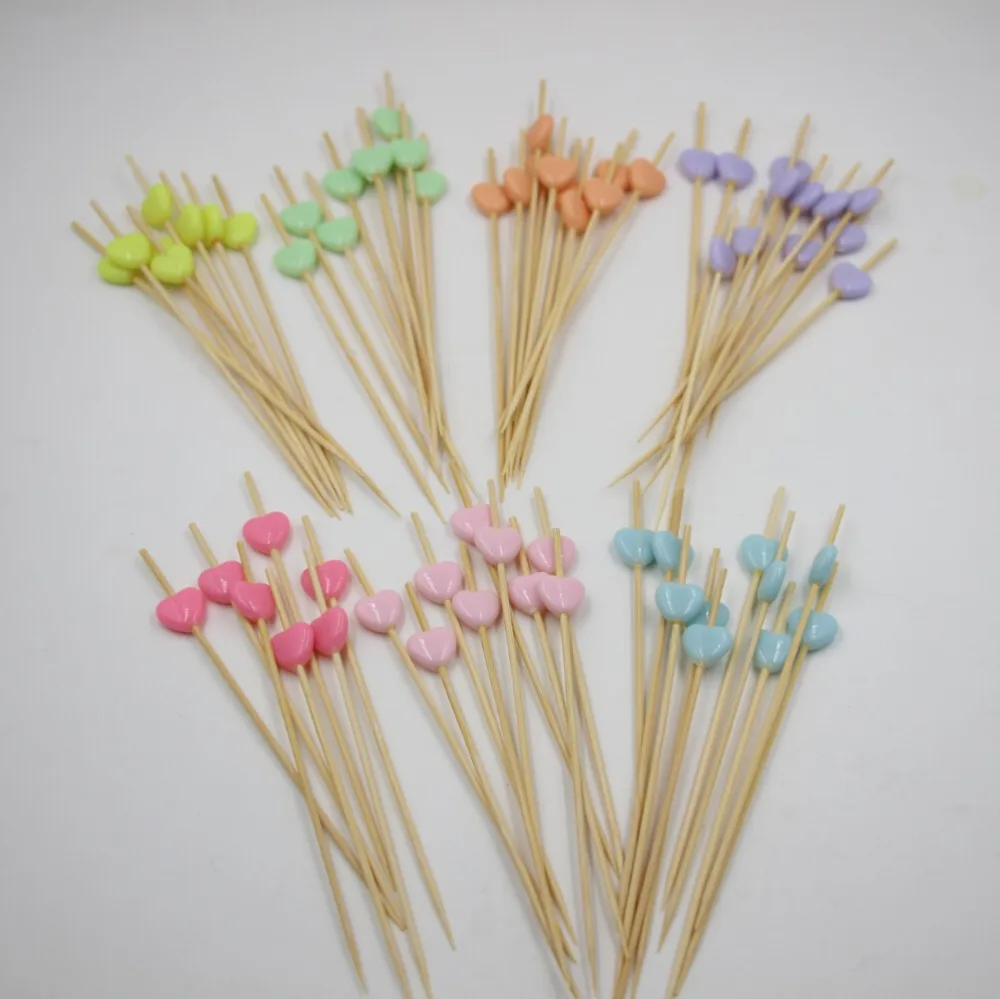 Buy 100pcs12cm Romantic Heart Bamboo Food