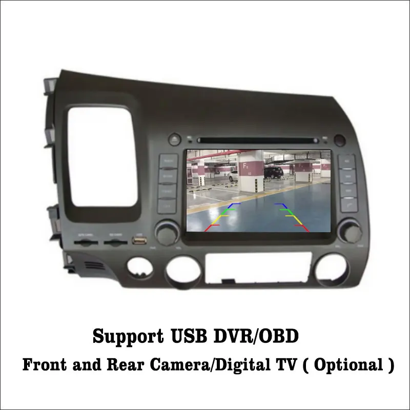 Cheap Liislee For Honda Civic 2006~2011 LHD Android 7.1 2G RAM Car Radio Audio Video Multimedia DVD Player WIFI GPS Navi Navigation 4