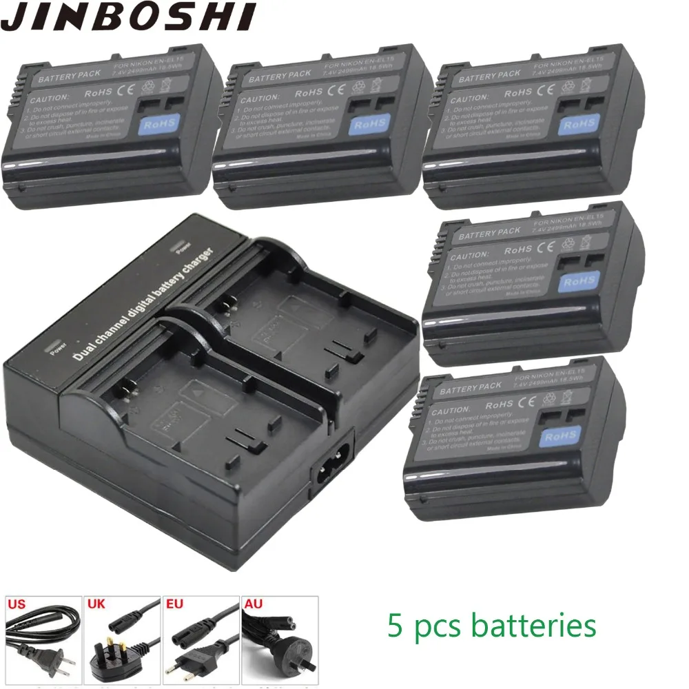

LED dual charger +5x EL15 ENEL15 EN-EL15 camera Battery for Nikon D600,D610,D750,D7000,D7100,D7200,D800,D800E, D810, D810A